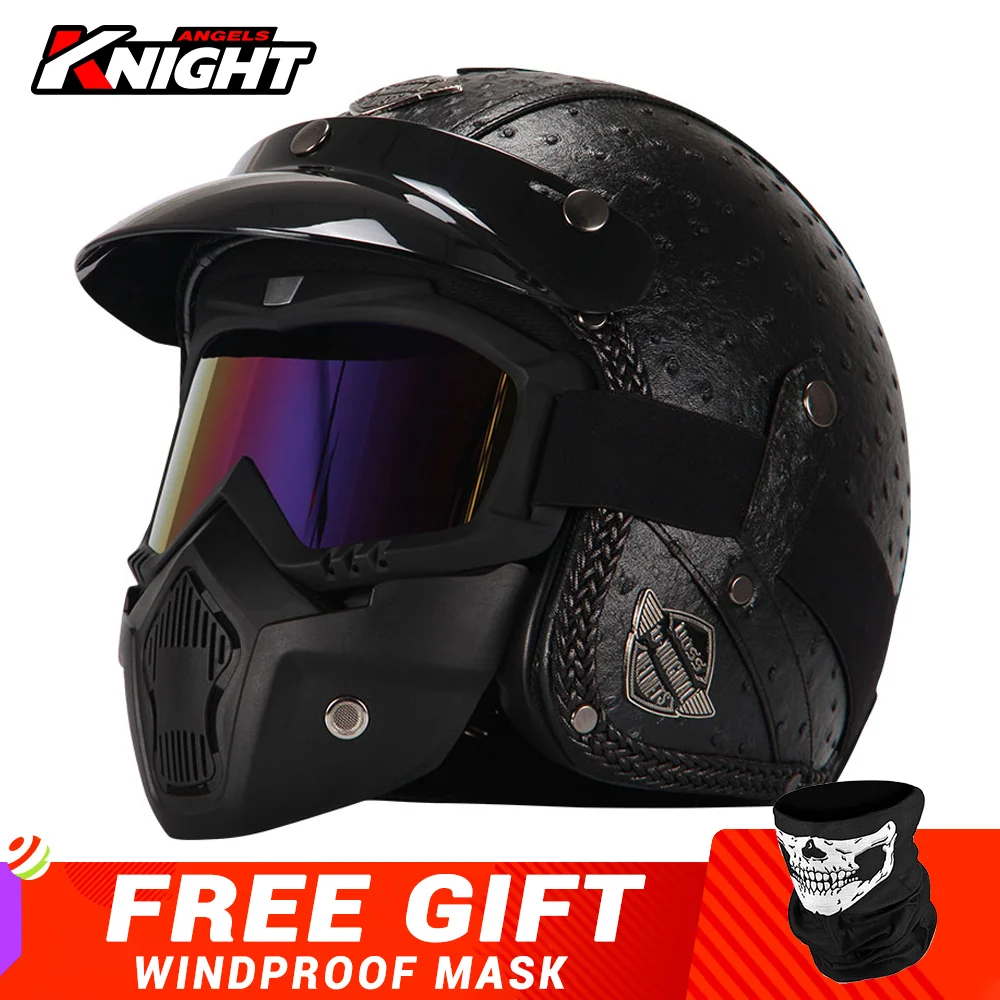 

Casco Moto Retro Motocross Motorcycle Helmet Modular Dual 3/4 Open Face Vintage Helmet Outdoor Cascos Moto Motorbike Helmet