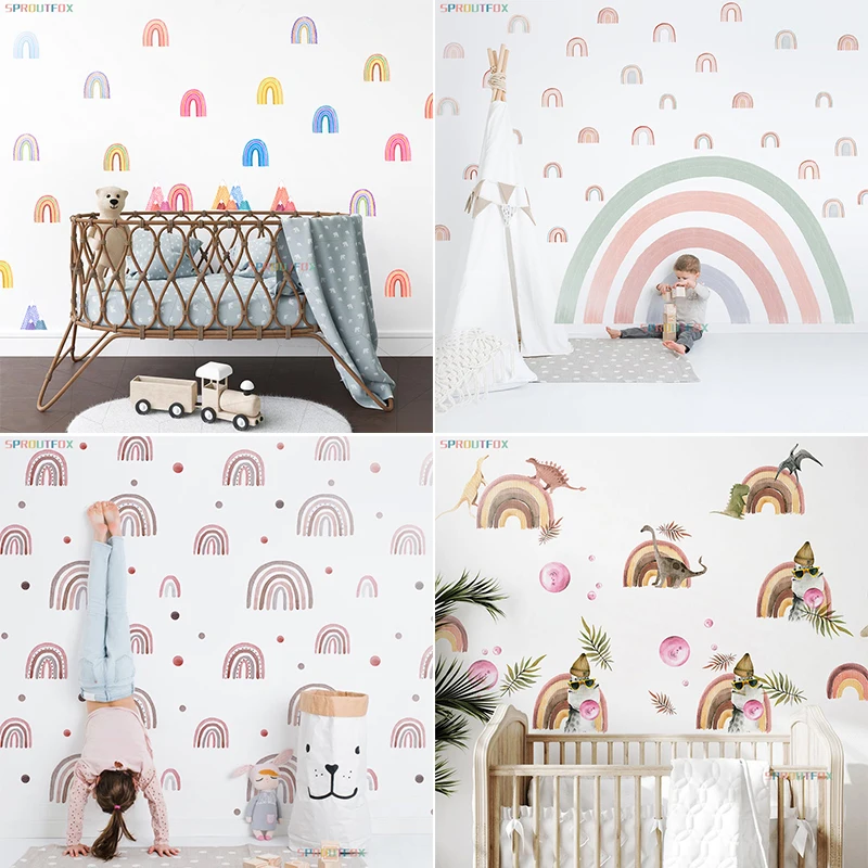 

Rainbow Wall Stickers For Kids Rooms Nordic Bohemia Style Decorative Sticker Children Wall Stickers Decoration Room Kids Girls