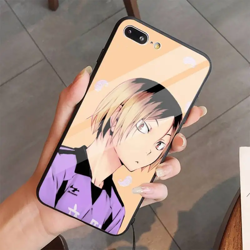

Kenma Kozume Haikyuu anime Phone Case Tempered glass For iphone 5C 6 6S 7 8 plus X XS XR 11 PRO MAX