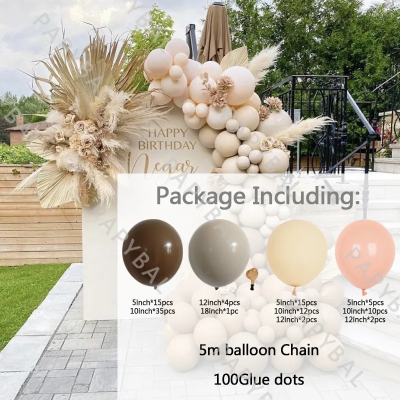 103pcs Macaron Кофе шары арки комплект гирлянды романтический свадебный для невест