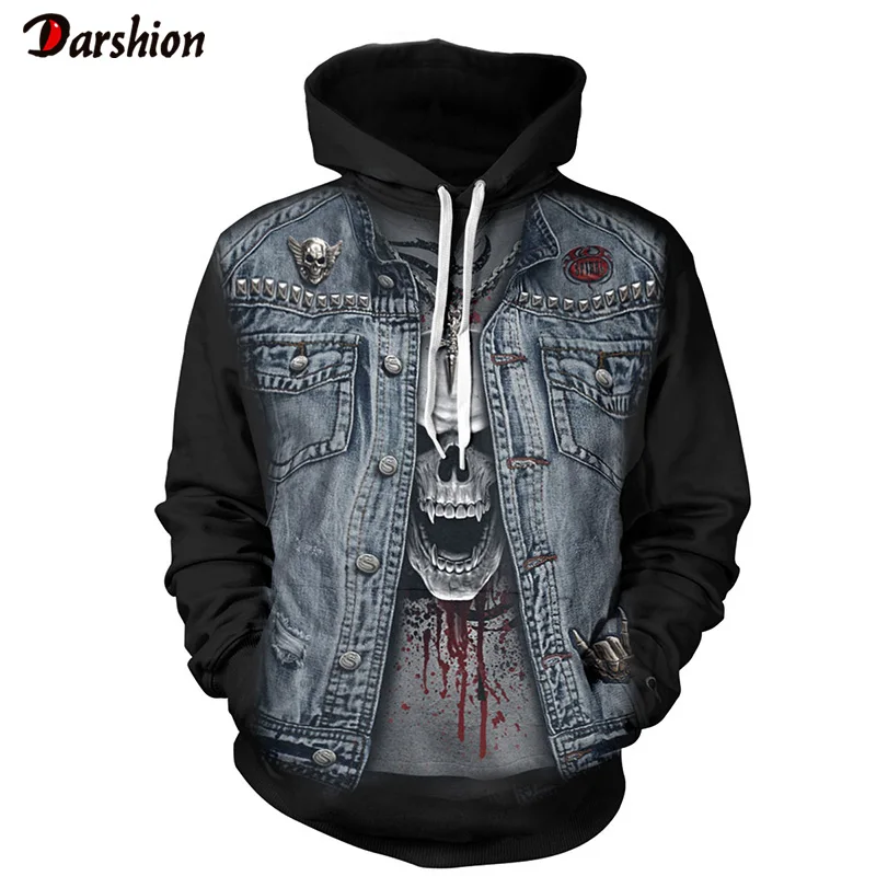 Мужские/женские 3D толстовки с капюшоном принтом черепа осень зима мужская