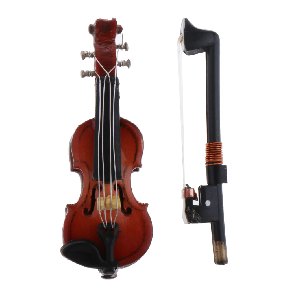 

Wooden Music Instrument Violin With Storage Case for 1/12 Scale Dollhouse