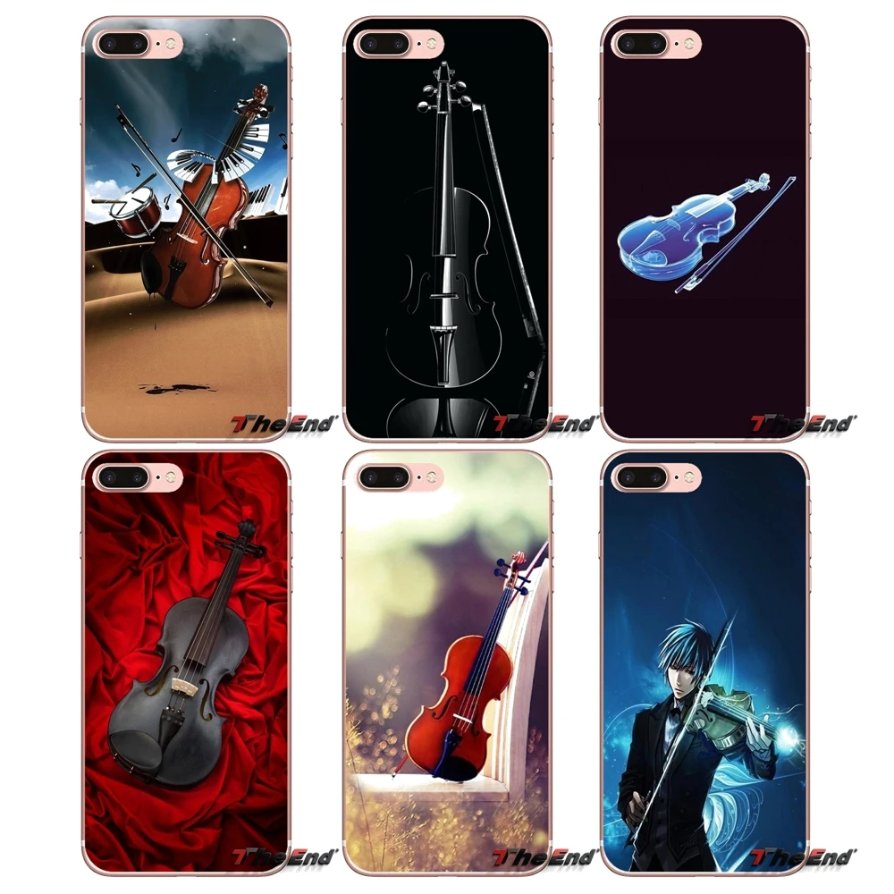 Мягкий прозрачный просвечивающийся чехол Чехлы музыка Скрипки для Samsung Galaxy J1 J2 J3