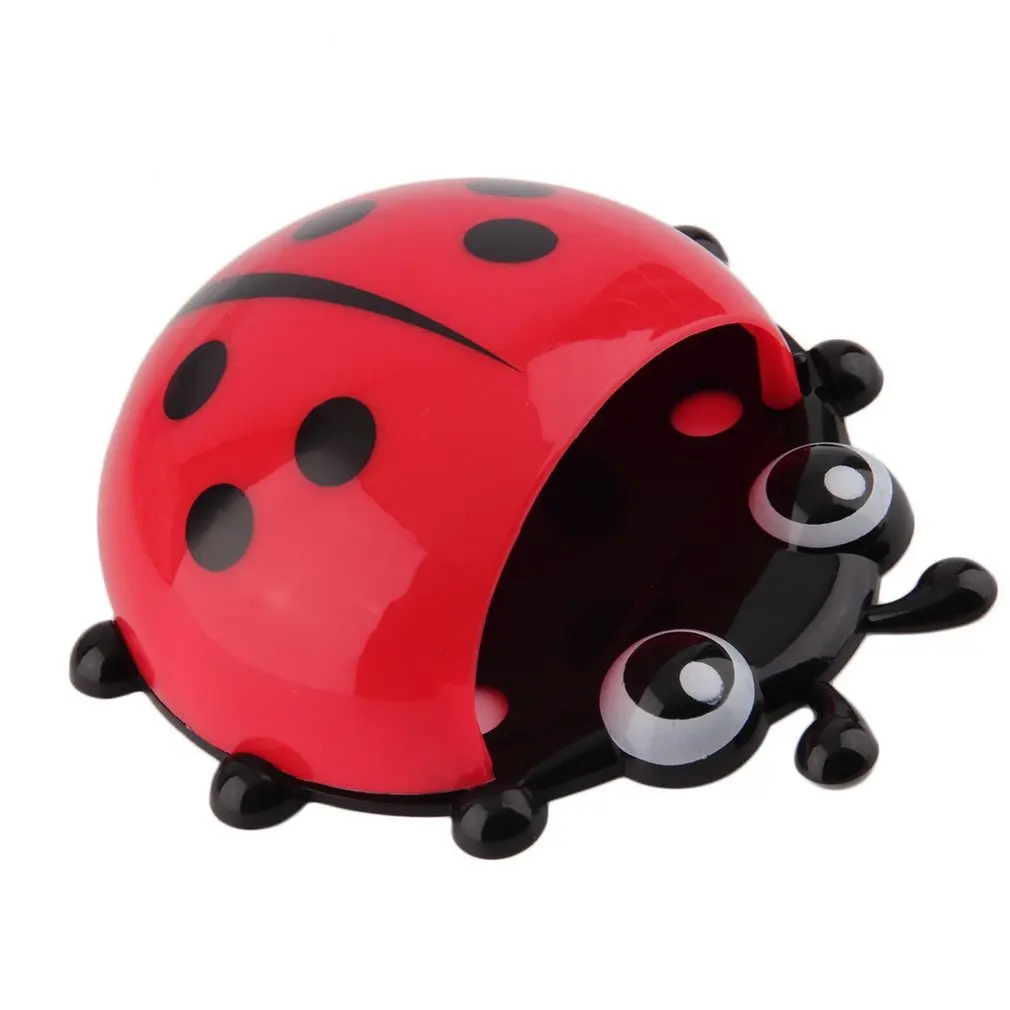 

1PC Ladybug Toothbrush Holder Toiletries Bathroom Toothpaste Holder Wall Suction Hooks Tooth Brush Container Organizer