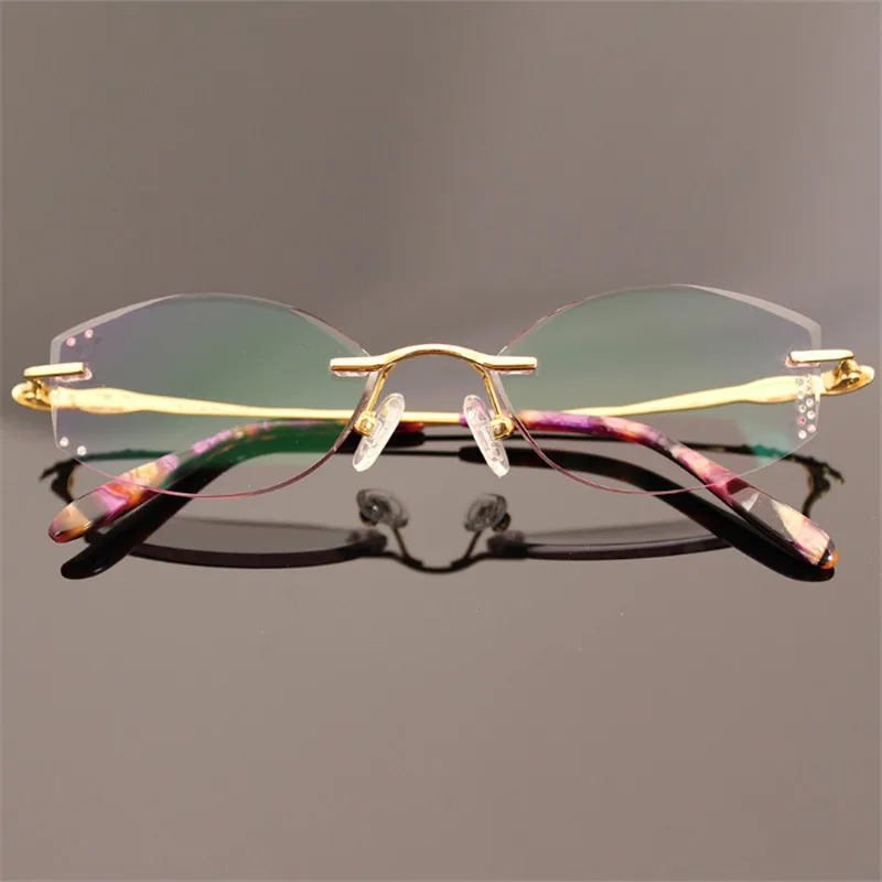 Очки без оправы женские оптические модные при близорукости с прогрессивным