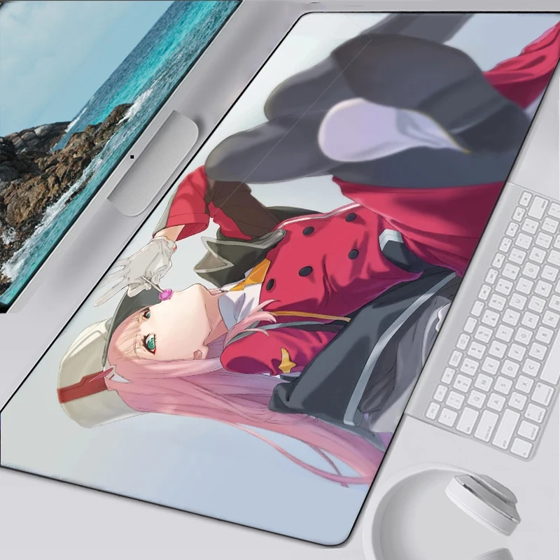 

Dear Franxx In Stocked Beautiful Anime Mouse pad Mat Size for large Edge Locking Speed Version Game Keyboard Pad