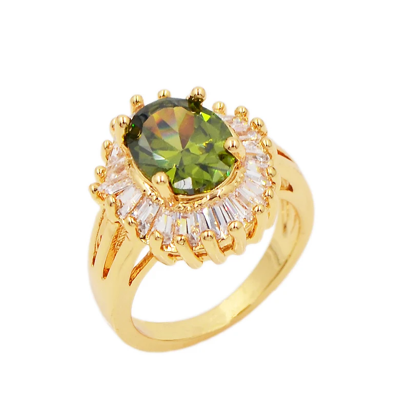 Модные женские свадебные кольца золотого цвета с фианитом ААА + ювелирные