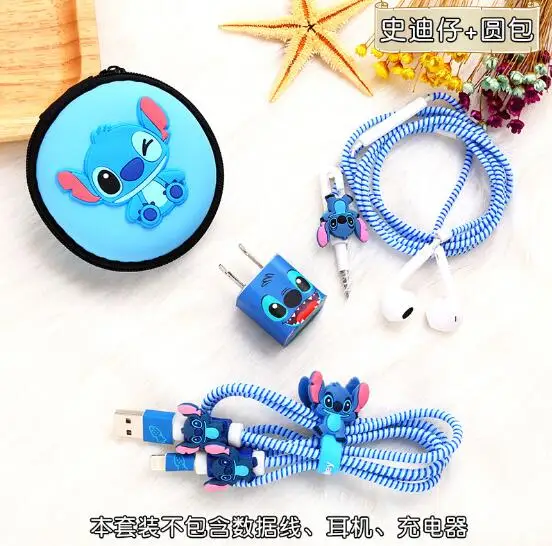 1 комплект мультяшный USB защитный кабель Winder наклейки для зарядного устройства кабельный провод Органайзер тпу спиральный шнур протектор для iphone 5 6 7 - Цвет: 3