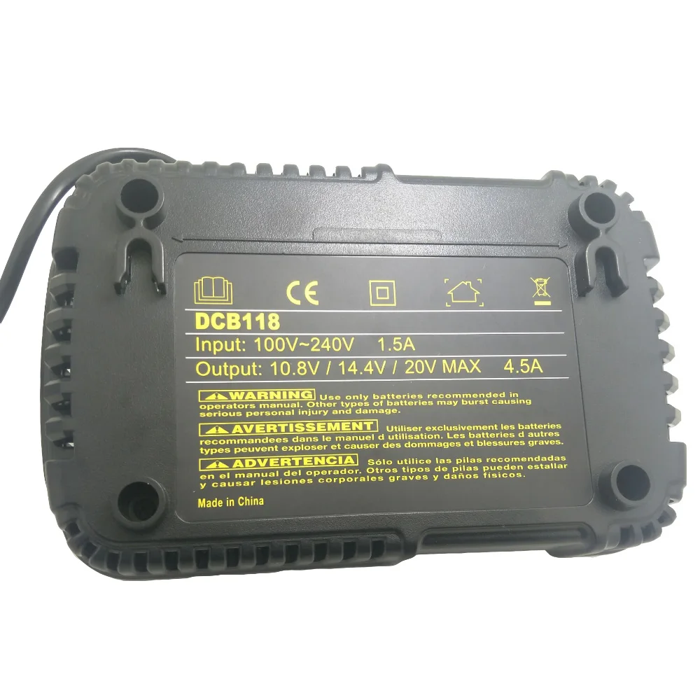 Для Dewalt DCB118 10 8 V 14 4 20V ионно-литиевая Батарея Зарядное устройство для DCB101 DCB120 DCB115