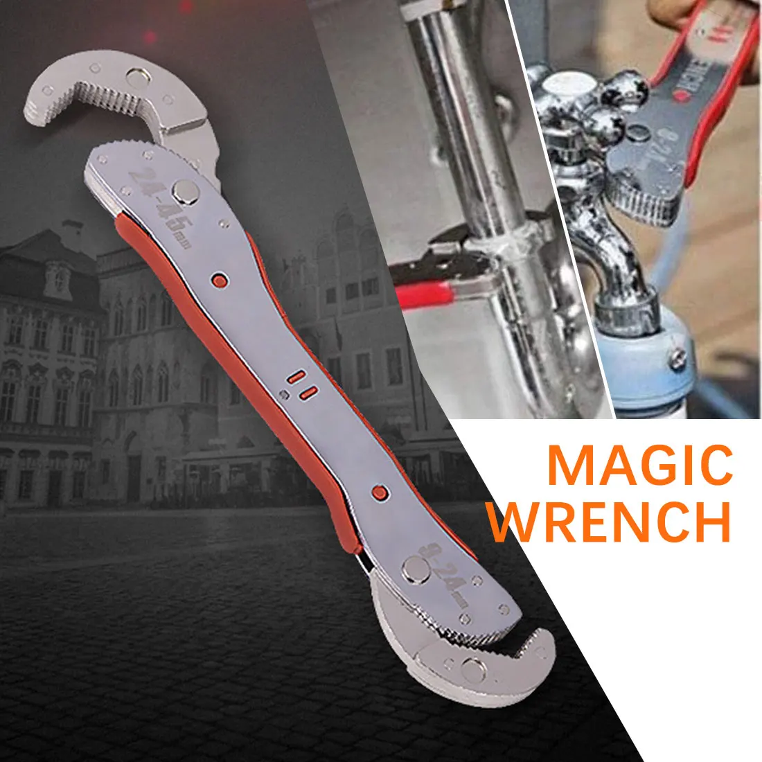 

Hot Adjustable Multifunctional Hand Tool Wrench Large Opening Dual-use Adjustable Wrench Universal Wrench