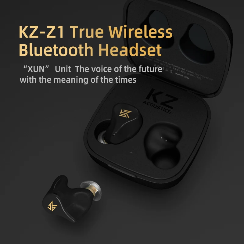 Плотным верхним ворсом KZ Z1 новые наушники вкладыши TWS True Беспроводной Bluetooth 5 0 1DD
