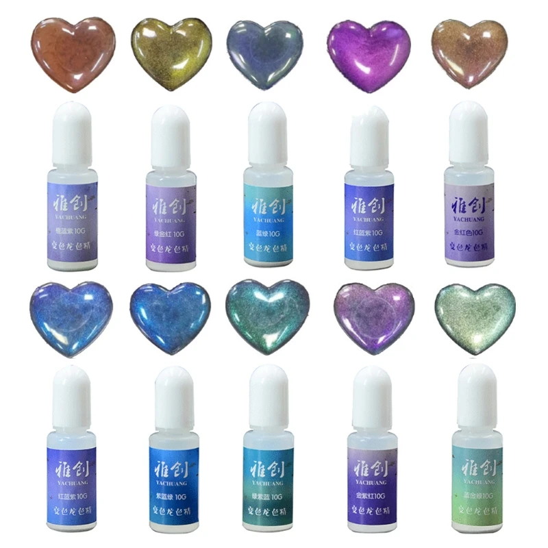 

10 Color Aurora Chameleon-Resin Pigment Kit Colors Change Resin Colorant Dye Kit