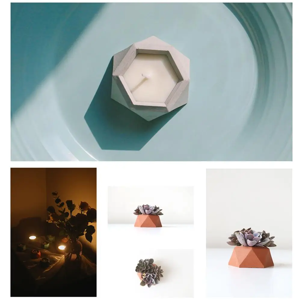 

Diamond Shaped Succulent Plant Flower Pot Silicone Mold Gypsum Cement Fleshy Flower Bonsai DIY Ashtray Candle Holder Mould