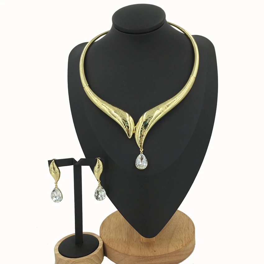 

Лидер продаж, роскошный бразильский золотистый Медный позолоченный комплект ювелирных изделий, итальянские золотистые четыре комплекта ювелирных изделий, Женский праздничный свадебный подарок