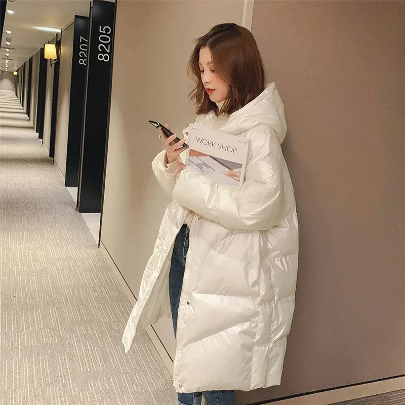 Пальто женское зимнее на хлопковой подкладке плотное теплое однотонное с