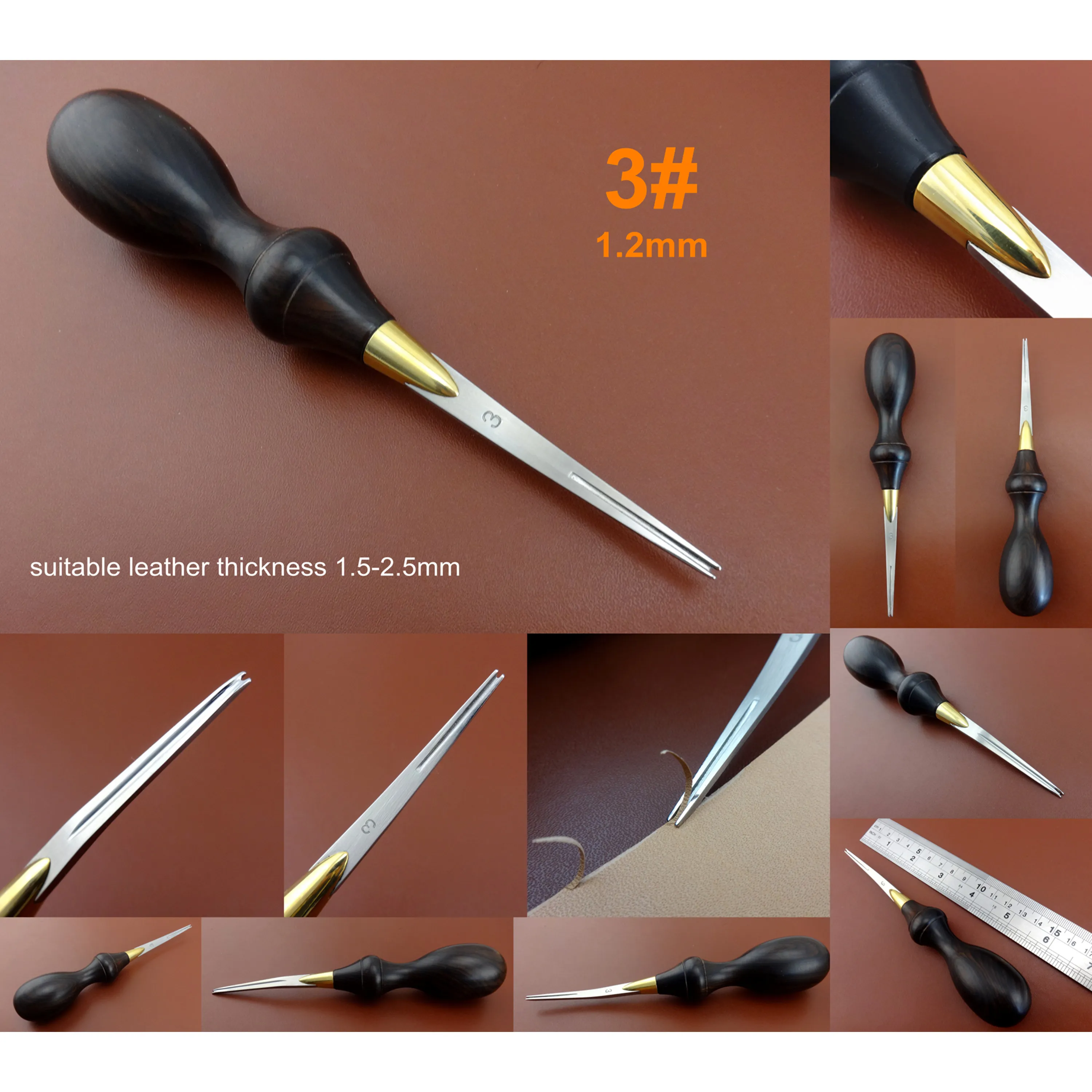 1 шт. инструмент для кожевенного ремесла 2 мм|Наборы инструментов обработки кожи| |