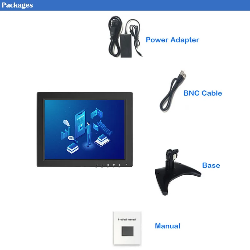 ZHIXIANDA 9 7 10 дюймов 4:3 IPS ЖК-дисплей Экран с BNC HDMI AV VGA USB Вход сенсорный монитор