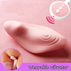 Фаллоимитатор-бабочка для женщин, вибратор для мастурбации, Стимулятор клитора, беспроводной пульт дистанционного управления, интимные игрушки для пар