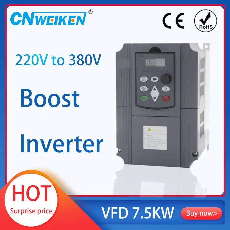

220 кВт 380 В однофазный инвертор вход VFD к 7500 в 3-фазный выходной Частотный преобразователь Регулируемая скорость Вт Инвертор