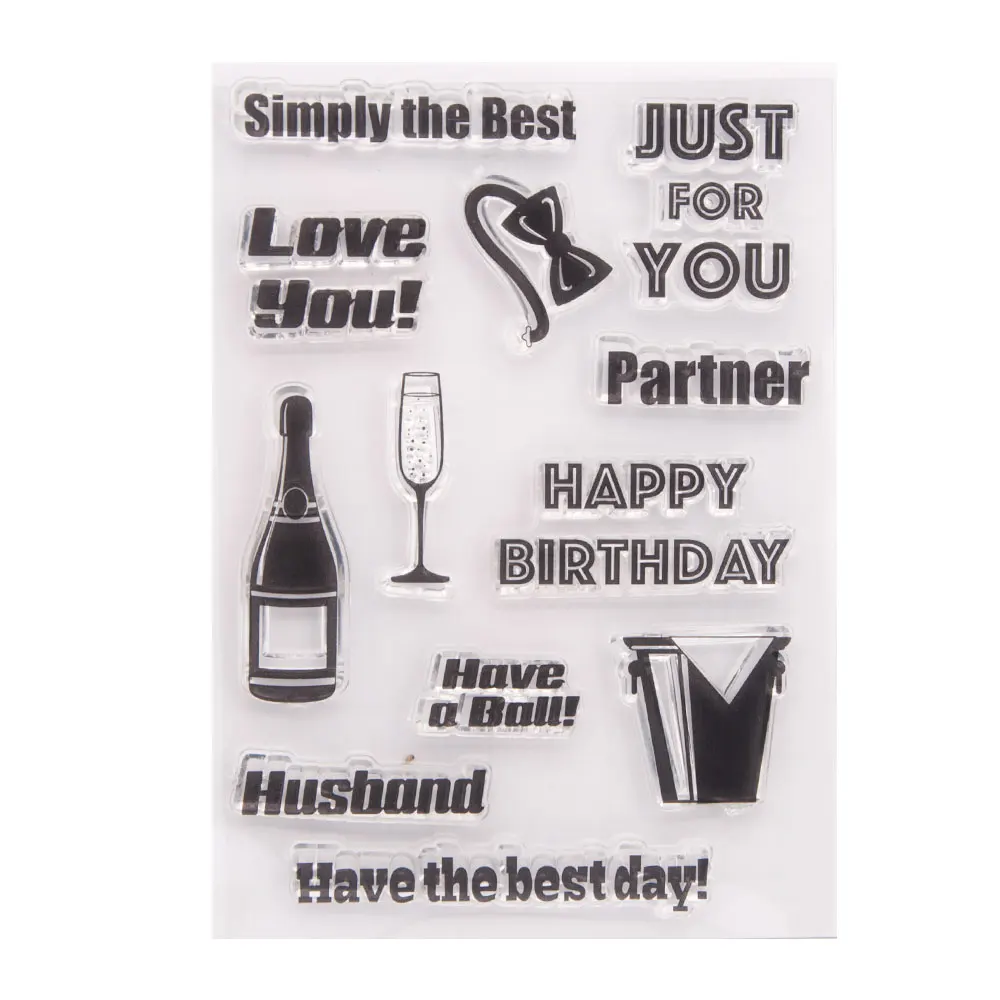 

Partner Love You Happy Birthday Phrases Silicone Clear Seal Stamp DIY Scrapbooking Embossing Photo Album Decor Paper Card Craft