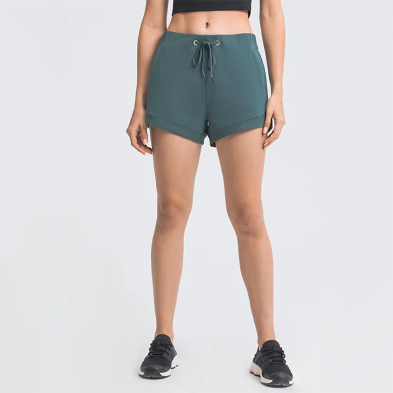 

Summer Sports Yoga Shorts Women's Solid Color Casual Training Shorts Quick-Dry Breathable Fitness Gym Shorts