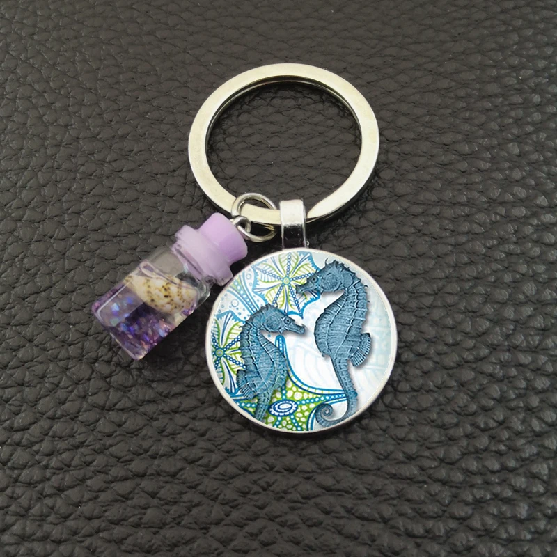 Брелок для ключей в виде морской черепахи Дельфина ракушки стеклянной