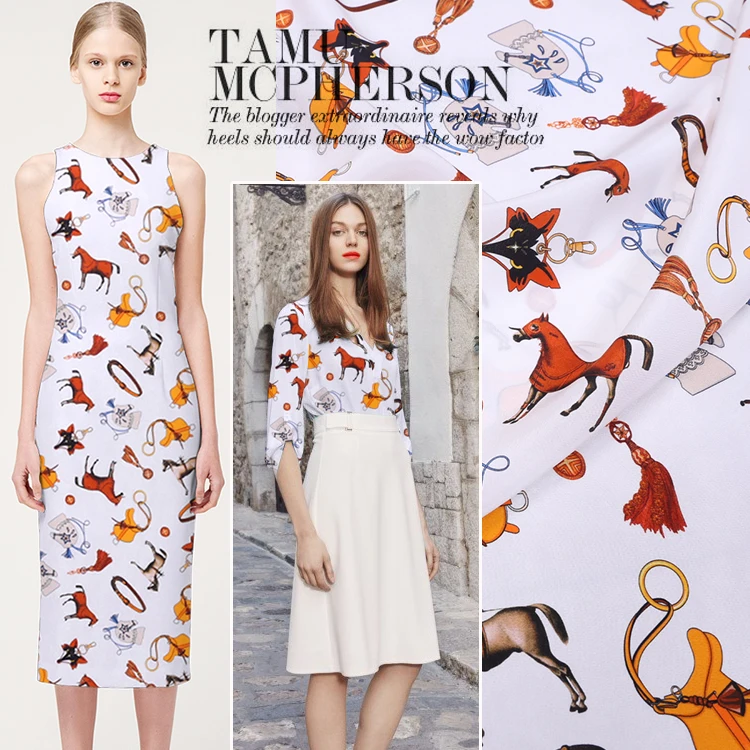 

По индивидуальному заказу в комплекте с рисунком лошадки для шелковая крепдешиновая ткань 100% шелк тутового шелкопряда 16 для мам и дочек, кр...