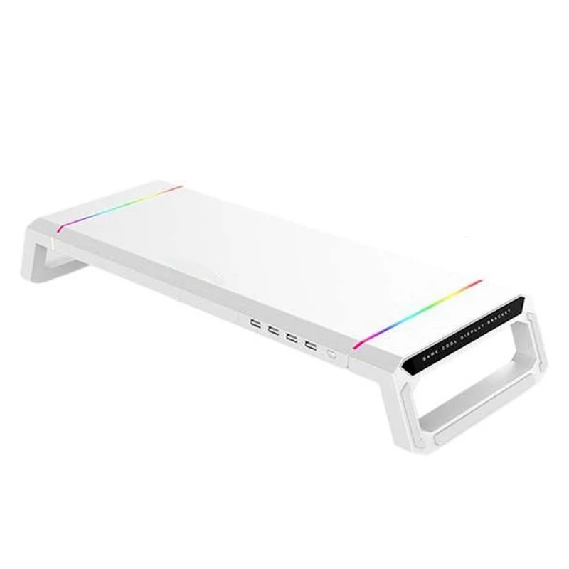 

RGB 4 USB3.0 Charging Desk Organizer Universal Monitor Stand Riser Adjustable Desktop Computer Monitor Riser