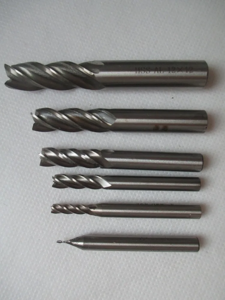 

10pc HSS Carbide End Mill CNC Tools Diameter 2-10mm 4 Blades Flute Mill Cutter Straight Shank Solid Carbidet Drill bit