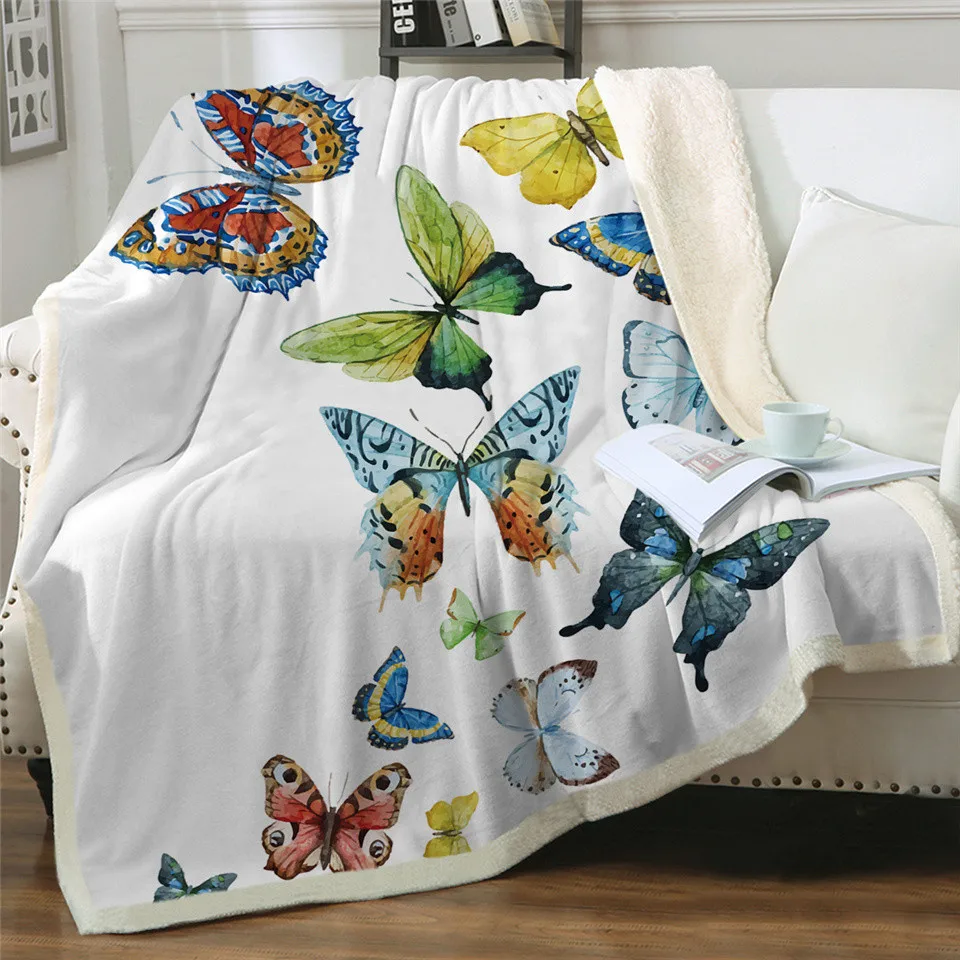 BeddingOutlet одеяло из искусственного меха с летающими бабочками для кроватей, плюшевое одеяло с бабочками для детей и взрослых, постельные принадлежности 150x200