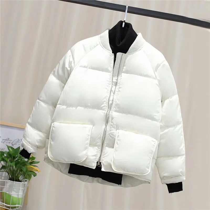 Женская куртка с воротником стойкой теплая Повседневная парка большие размеры