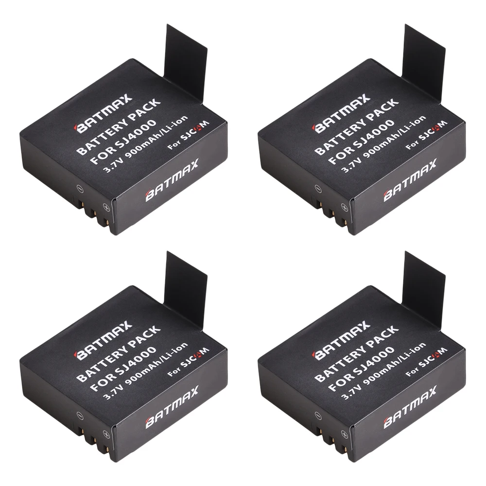 4 шт. SJCAM sj4000 Eken H9 батарея с ЖК-дисплеем и USB двойное зарядное устройство для sj5000 M10