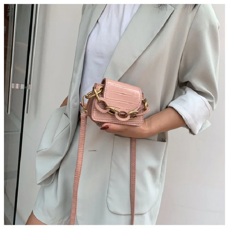 Женские сумки через плечо из искусственной кожи с каменным узором толстой