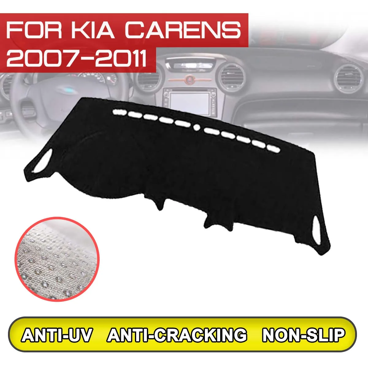 

Для KIA Carens 2007 2008 2009 2010 2011 коврик для приборной панели автомобиля противогрязный нескользящий коврик для приборной панели Защита от УФ-лучей