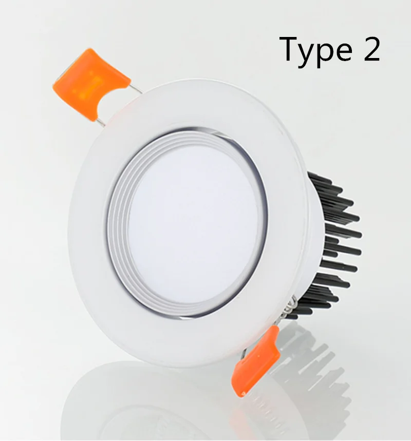 Luces LED empotradas redondas y regulables, 5W, 7W, 9W, 12W, 15W, foco de techo, AC85 ~ 265V, iluminación interior de lámparas de techo LED