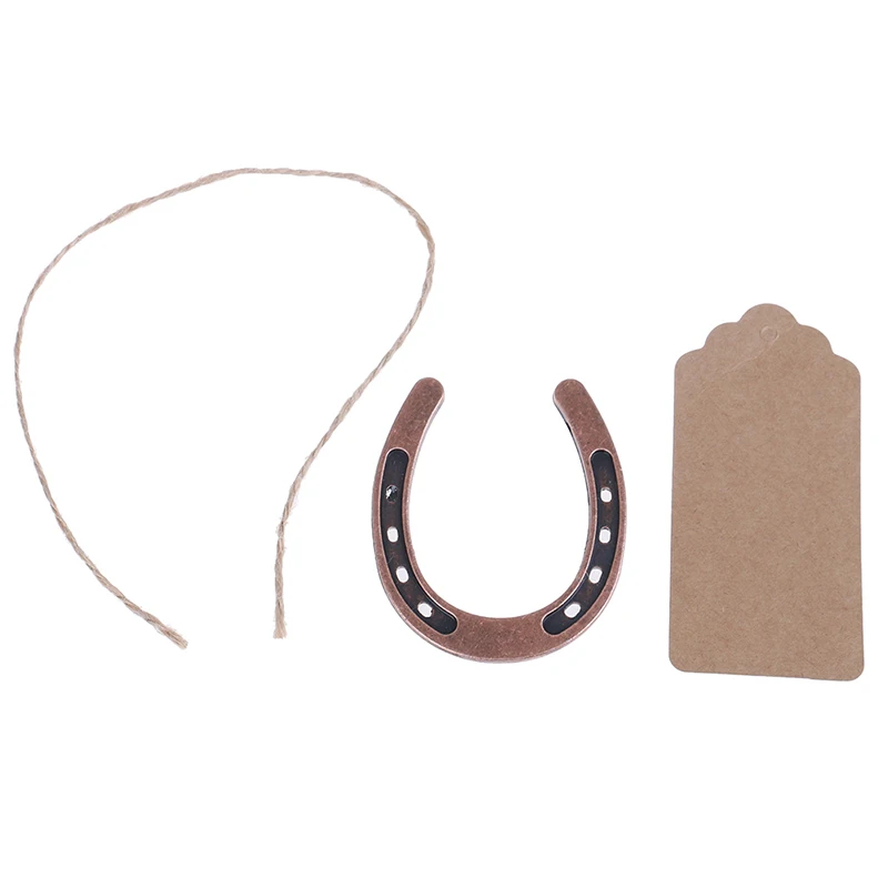 

1 PC Metal Horseshoe Table Centerpieces Kraft Paper Tag Bronze Party Favor Supply Wedding Gifts Souvenirs 60*70mm