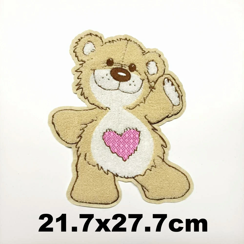 

Design large embroidery big bear cartoon patches for clothing HE-3418
