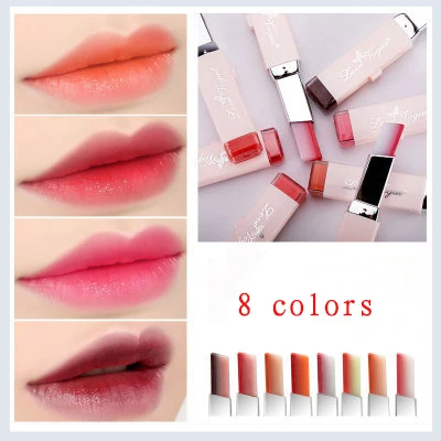 Двухцветная v-образной деталью матовая губная помада градиент блеск для губ