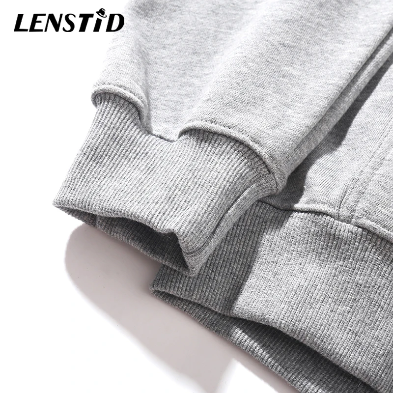 

LENSTID 11 Colors Winter 2020 Fleece Plain Solid Mens Pullover Hoodies Harajuku Streetwear 100% Cotton Casual Hooded Sweatshirts