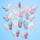 11 шт.компл. торт Топпер флаги бабочка кекс сделай сам для ношения с обувью, счастливого дня рождения, свадьбы, годовщины украшения для невесты Вечерние выпечки Декор