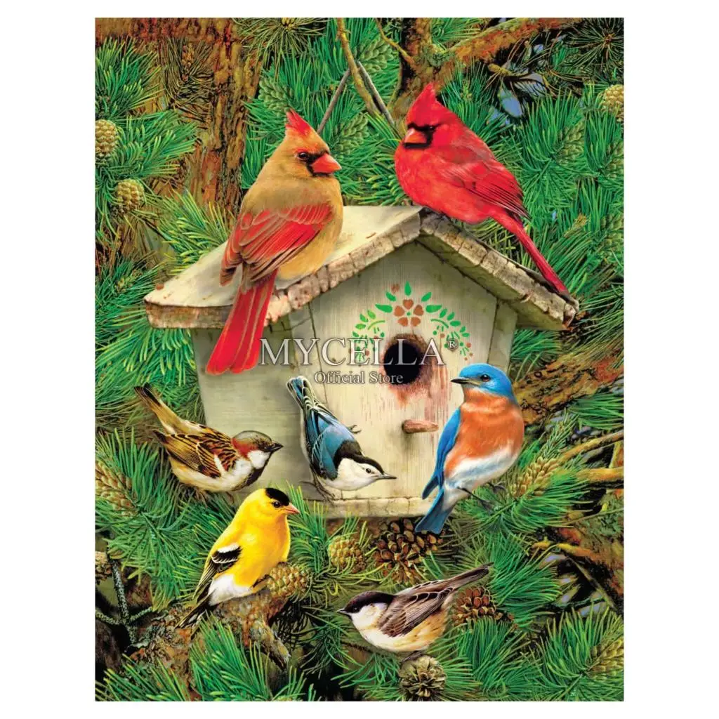 5d Diy алмазная живопись Алмазная мозаика с изображениями животных и птиц зимние