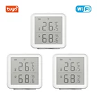 Датчик температуры и влажности Tuya Smart Life, комнатный гигрометр, термометр с ЖК-дисплеем, поддержка Alexa Google Home