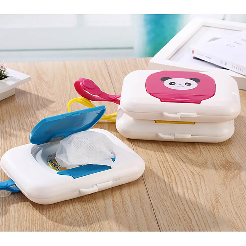 

Cartoon Dry Wet Tissue Case Box Baby Wipes Container Portable Wet Tissue Box