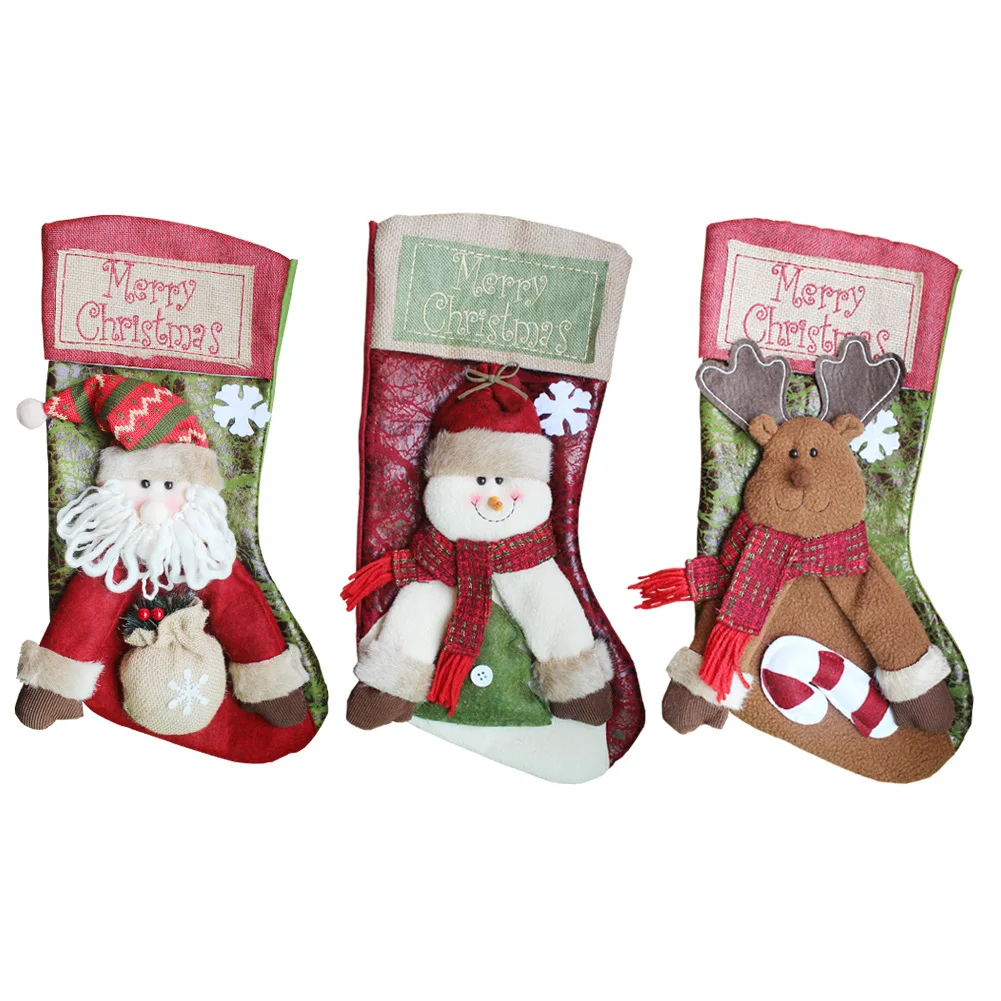 

46 см x 27 см Новый Рождественский Подарочный пакет для носков рождественские украшения детский мешок для конфет рождественские чулки Рождественский кулон