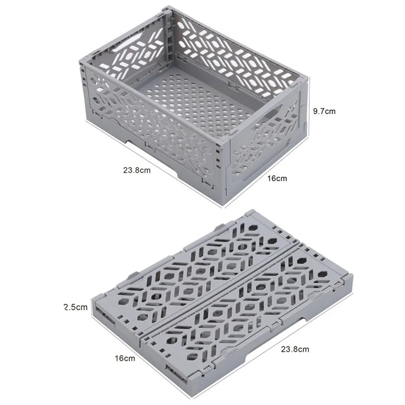 

Fold Storage Crate Collapsible Utility Plastic Storage Container Crate Box Home Use Storage Box Food Clothes Storage Best Sale