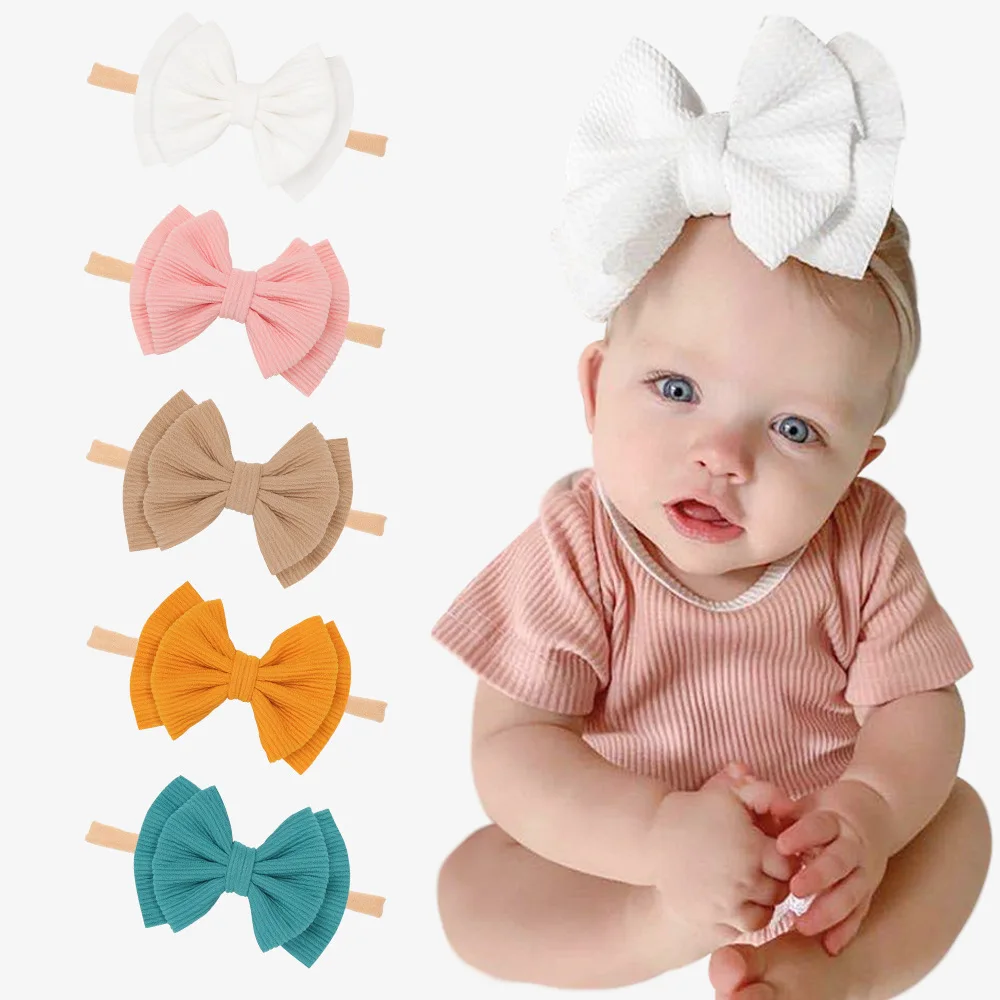 

Big Bow Hairbands For Baby Girls Hair Accessories Nylon Headbands Bowknot Hair Bands For Newborn Baby Toddlers Kids Wholesales