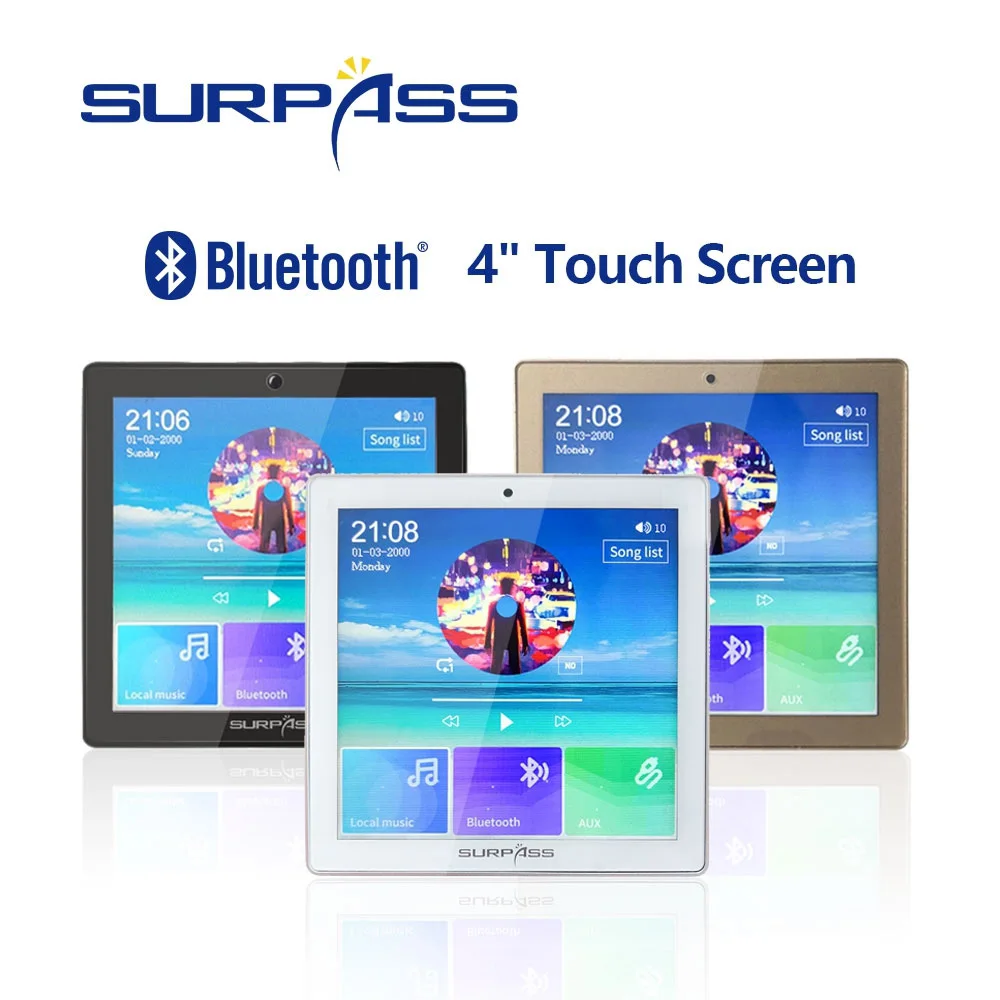 Беспроводной настенный Bluetooth усилитель с поддержкой Fm радио и сенсорным