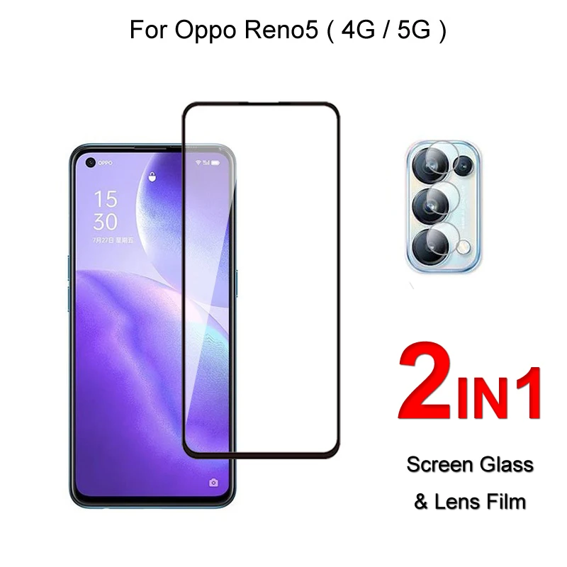 

Полное покрытие Стекло высококачественный защитный чехол для Oppo Reno5 5G / 4G Экран протектор Закаленное защитное закаленное Стекло усовершенс...