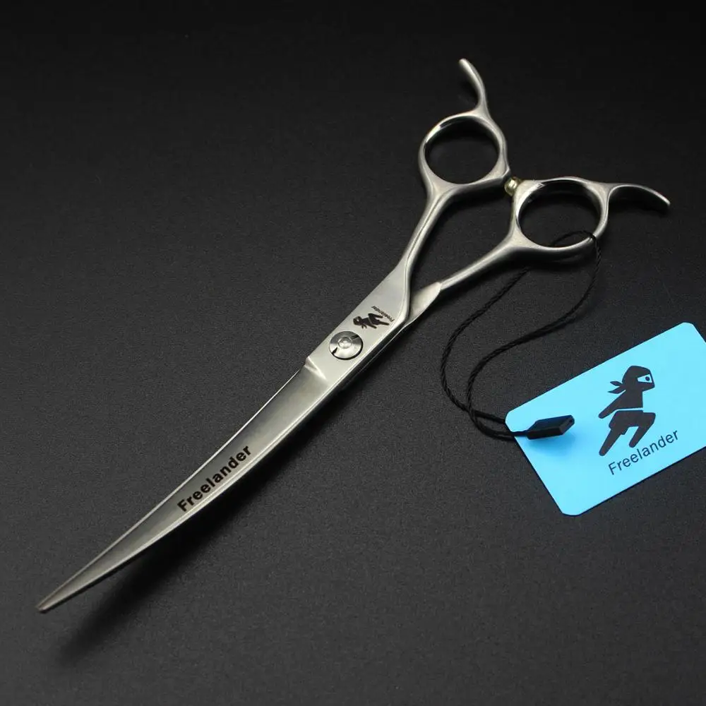 Ножницы для домашних животных 7 &quotИзогнутые двойные хвостовые матовые ножницы
