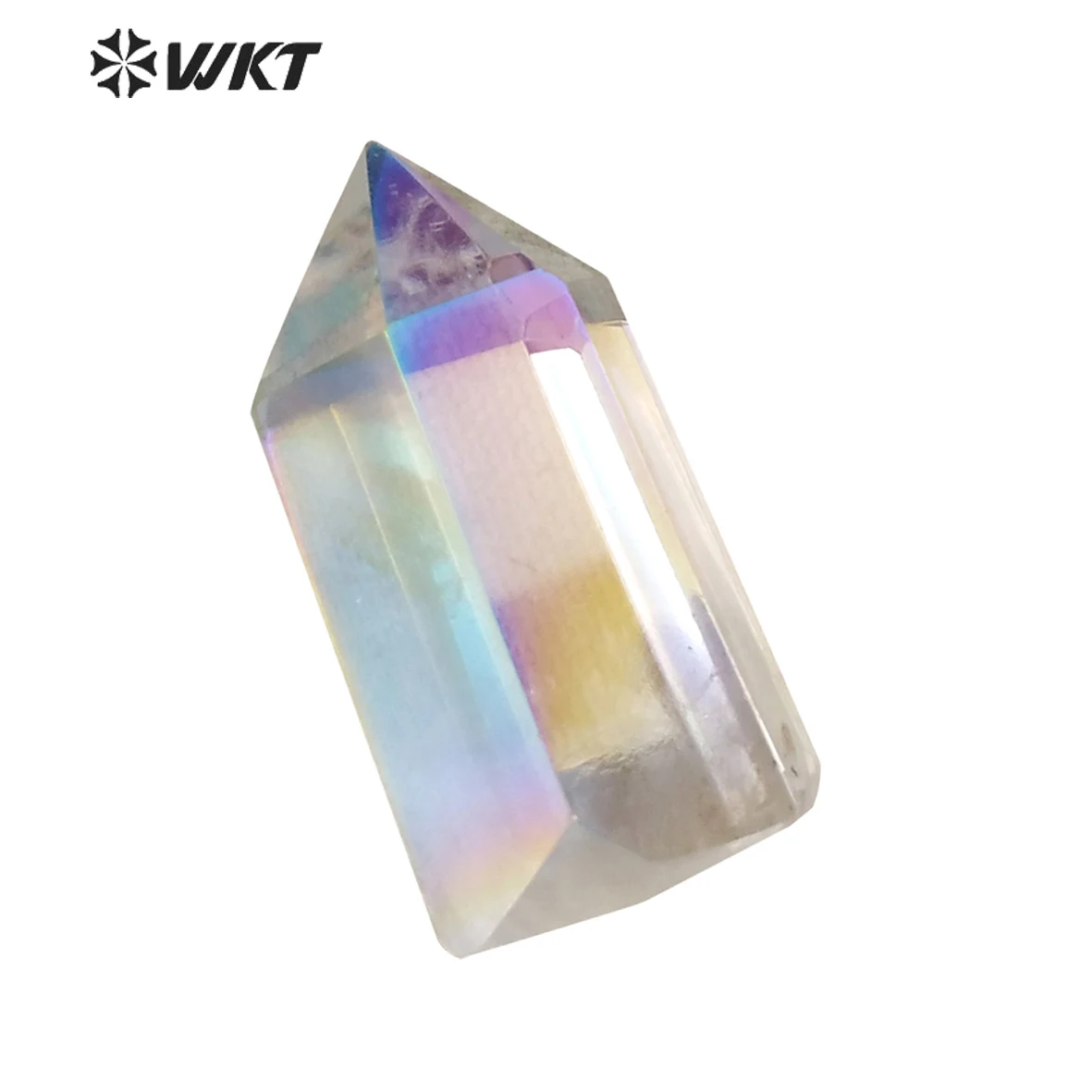 WT-G163 WKT 10pcs Angel Opal Crystal Quartz Point Stone Opal Angel Aura Crystal Quartz Tower Point Free Form for Wholesale
